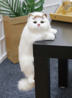 仿真猫咪玩偶动物模型招财摆件创意挂饰桌面装饰假猫咪公仔玩具猫