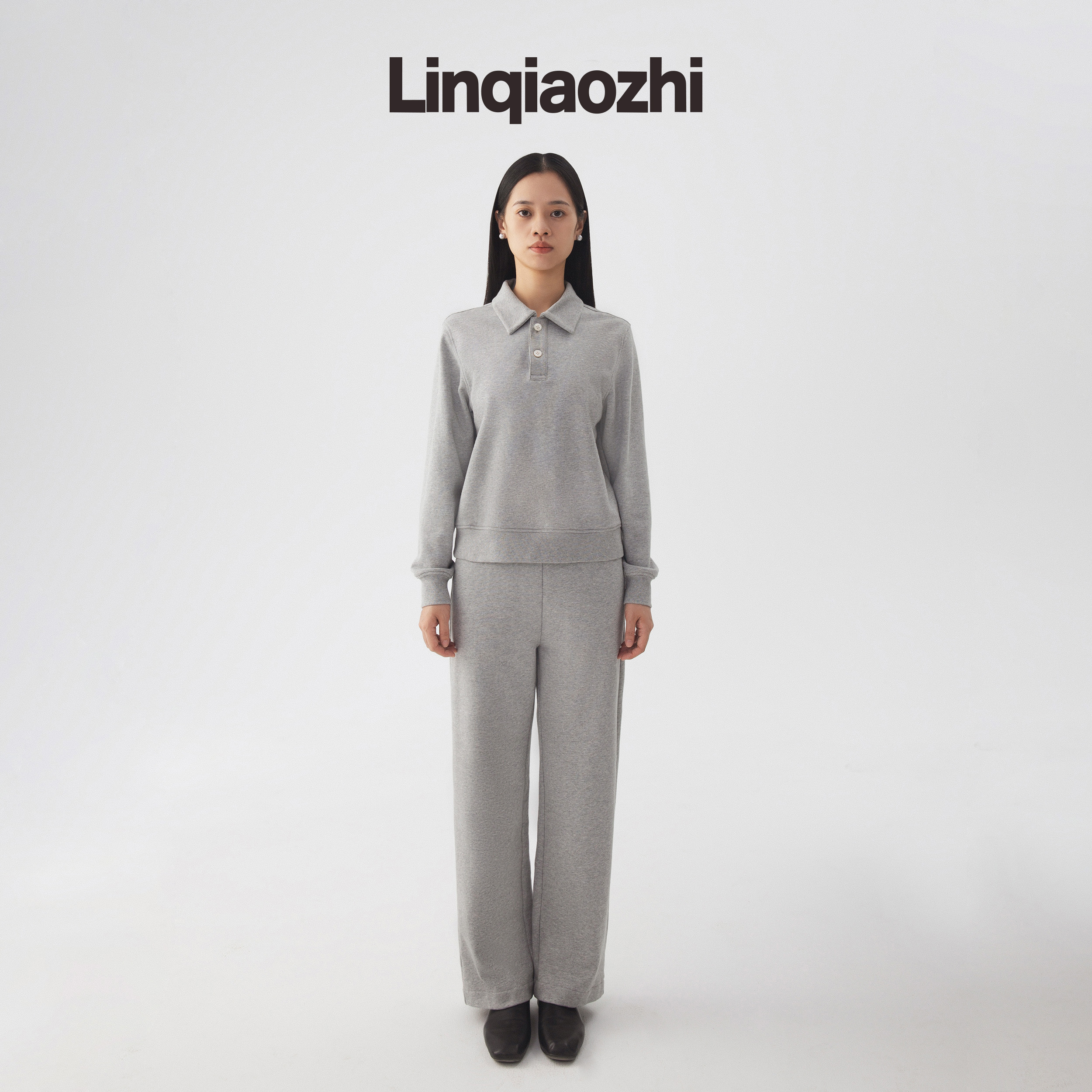 林乔芝中腰休闲长款卫裤