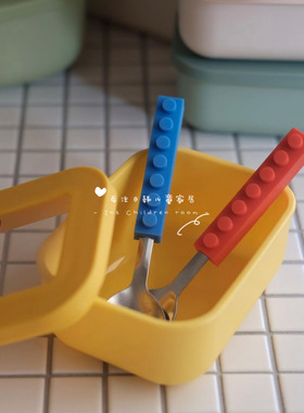 ins出口韩国儿童不锈钢硅胶甜品刀叉勺露营宝宝辅食训练餐具套装