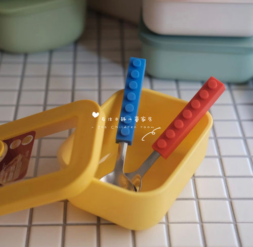 出口韩国叉勺套装不锈钢乐高积木