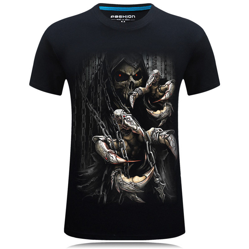 summer The new short-sleeved T-shirt 3d three-dimensional personality Easy terror Ghost T-shirt Add fertilizer XL half sleevein the Men's clothing, T-shirt  category - from Buy2taobao.com to provide professional Taobao agent buy service