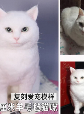 30cm羊毛毡仿真猫狗定制玩偶