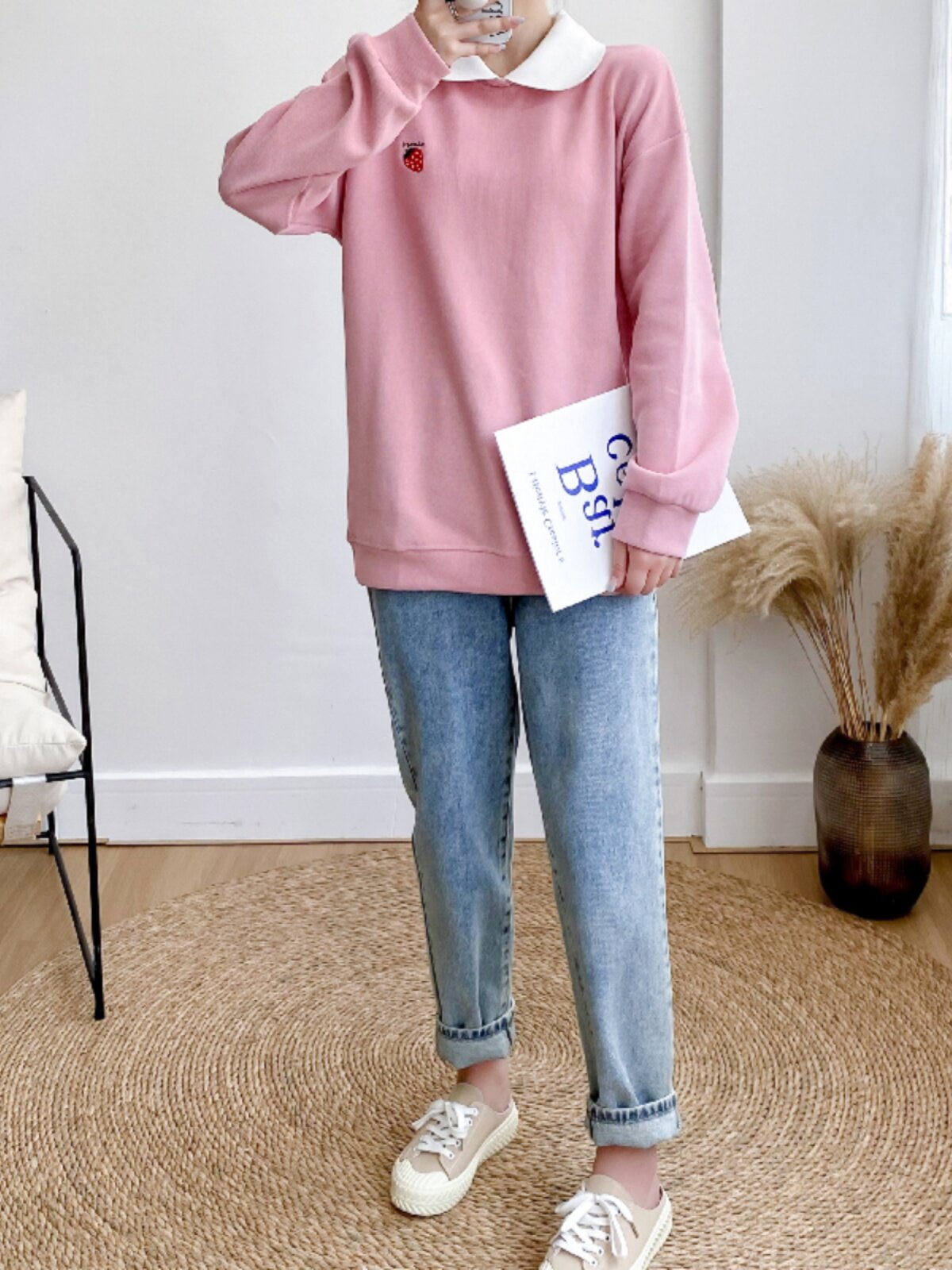 외출용 페이크 투피스 수유복 핫한 엄마 스타일 가을옷 넉넉한 사이즈 루즈하고 날씬해 보이는 트렌디한 엄마 산후 봄 가을 수유 맨투맨