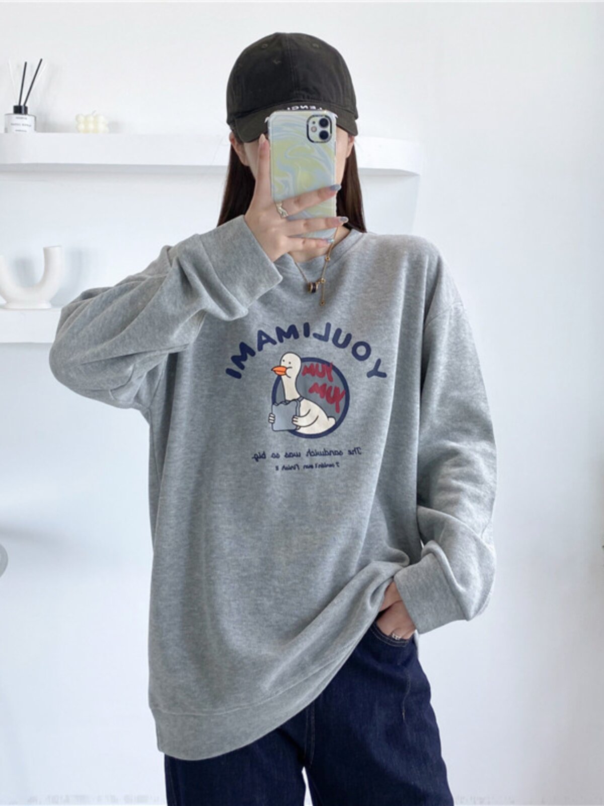 플러스사이즈 수유복 가을옷 산후나들이 순면 긴팔 맨투맨 핫한 엄마스타일 수유복 봄 가을 수유 상의