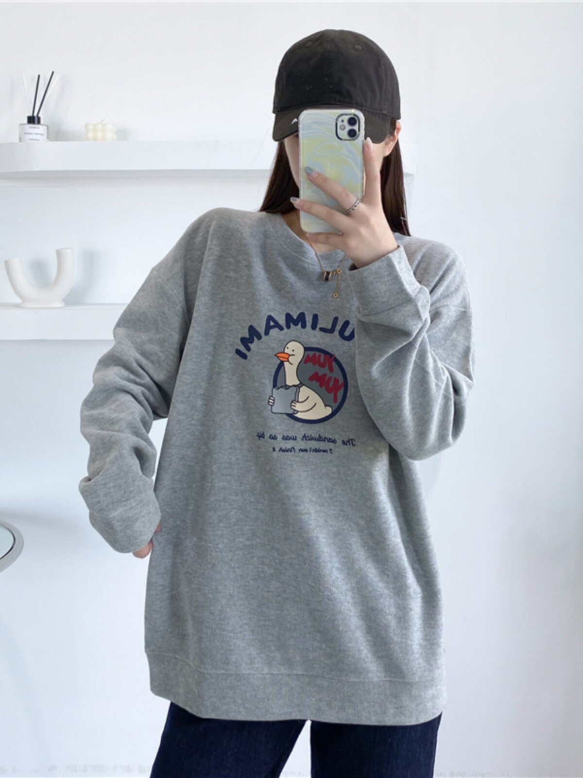 플러스사이즈 수유복 가을옷 산후나들이 순면 긴팔 맨투맨 핫한 엄마스타일 수유복 봄 가을 수유 상의