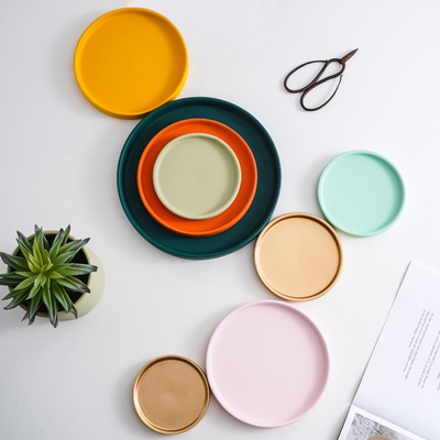 isn莫兰迪陶瓷托盘多彩垫盘防尘