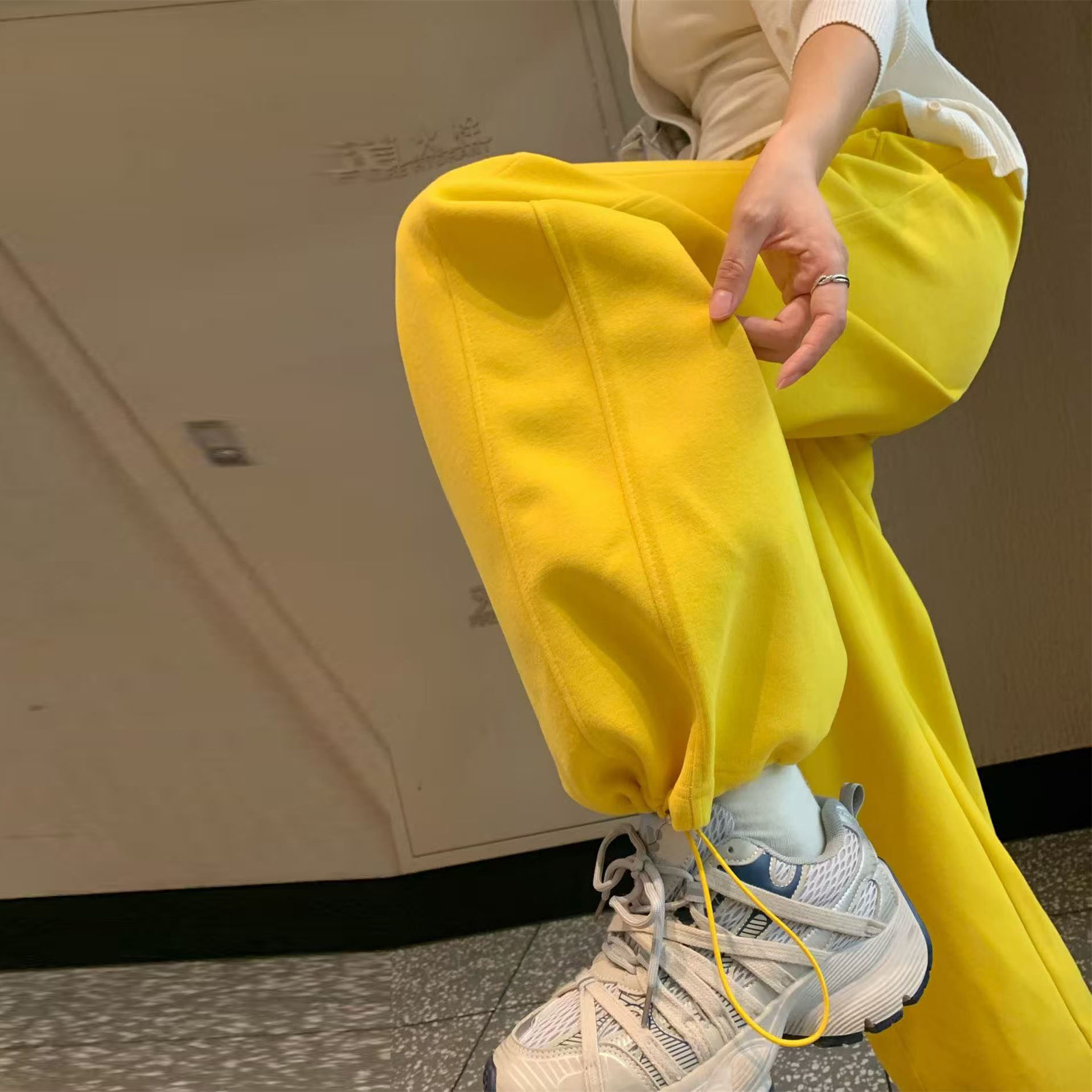 休闲裤女2025新款秋季小个子运动大码胖mm宽松慵懒风裤子阔腿裤潮