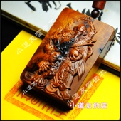 雷击枣木赵公明雷焦纹赵元 帅吊坠挂牌桃木五路财神实木雕刻纯手工