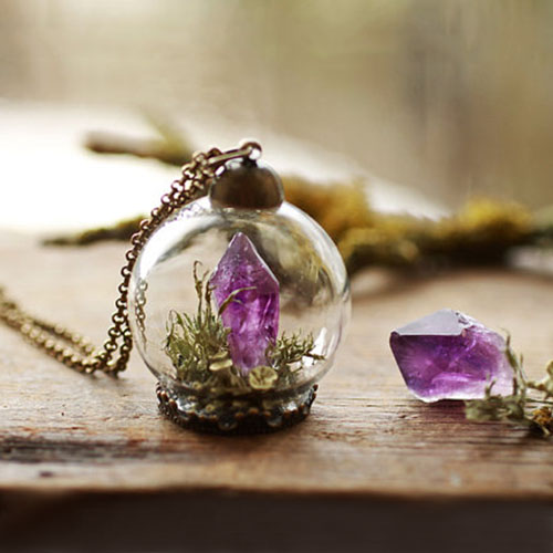 DIY手工饰品圆球玻璃罩玻璃瓶项链吊坠35MM玻璃罩+金属帽+托