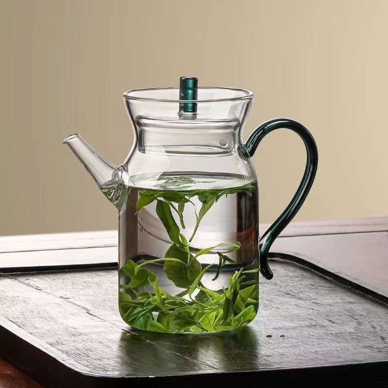 泡绿茶专用玻璃壶耐高温仿宋手执壶花茶过滤冲茶器家用茶具泡茶壶
