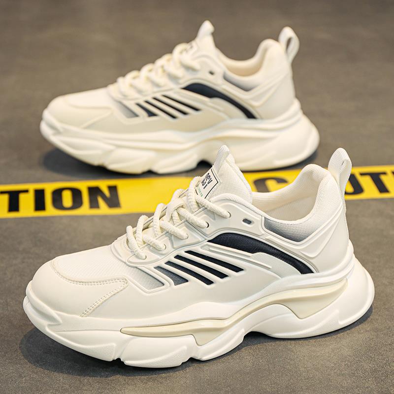 黑武士男鞋秋季青少年网面透气潮流休闲百搭运动厚底增高老爹潮鞋