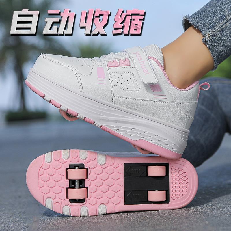 女童暴走鞋隐形四轮可收缩2025新款儿童鞋子女孩轮滑溜冰鞋中大童