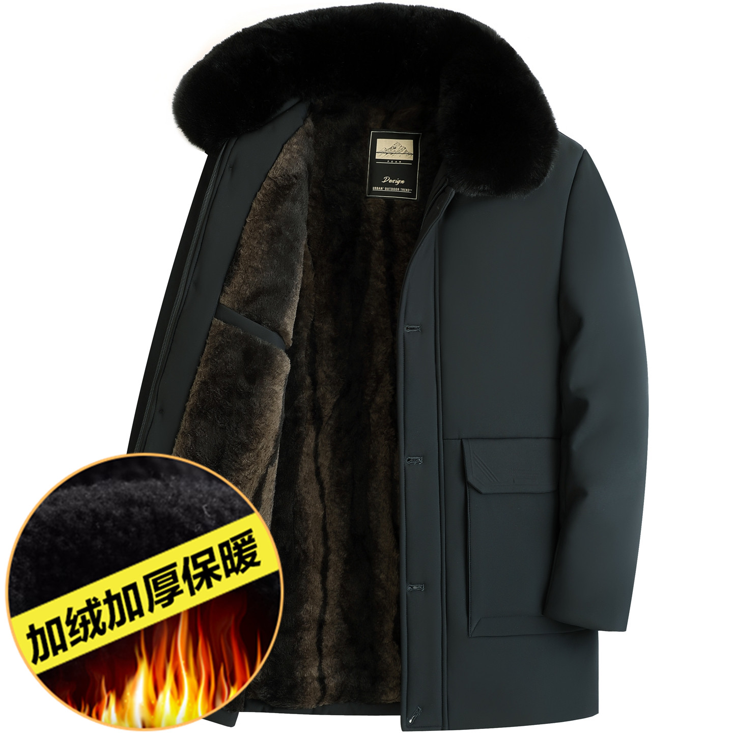 【毛领可脱卸】保暖棉衣中老年人