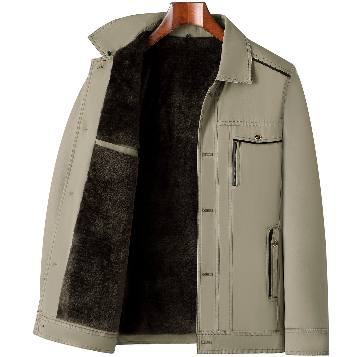 【100%棉】加绒加厚外套中老年人