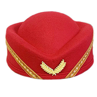 新款优雅刺绣彩带空姐帽女款乐队军鼓队 贝雷帽女制服帽子服务员