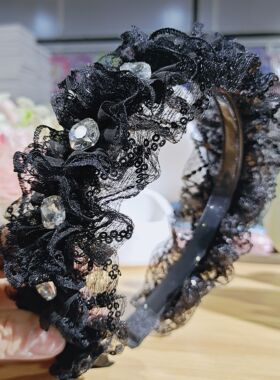love丽丽饰品蕾丝亮片发箍法式