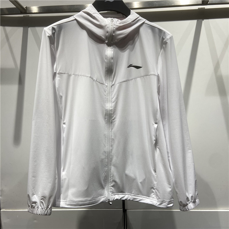 LI NING 2023 새로운 여름 스포츠 윈드 브레이커 남성 방풍 재킷 달리기 속건성 얇은 태양 보호 의류 AFDT185