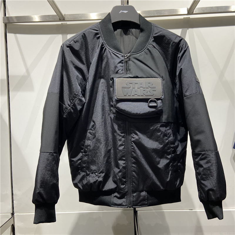 李宁2021冬季新款外套男子星球大战宽松休闲开衫棉衣上衣 AJMR053