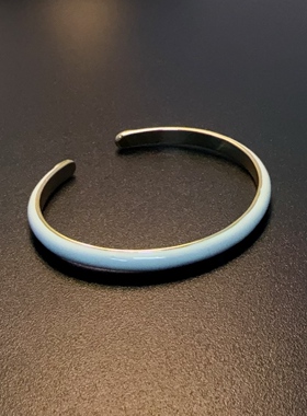 白色手镯百搭开口可调节细