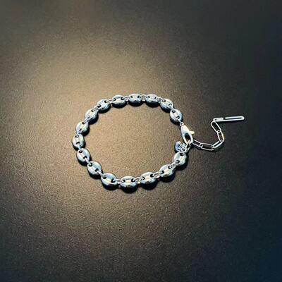 纯银手链猪鼻百搭高级感链子925纯银饰高级可调节腕饰