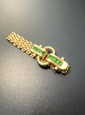 中古风手镯金属素金色手环宽扁重工vintage手链