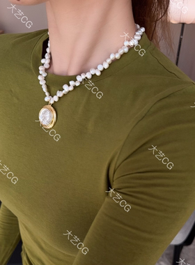 珍珠古币项链复古风优雅高级感短链小众叠戴珠链