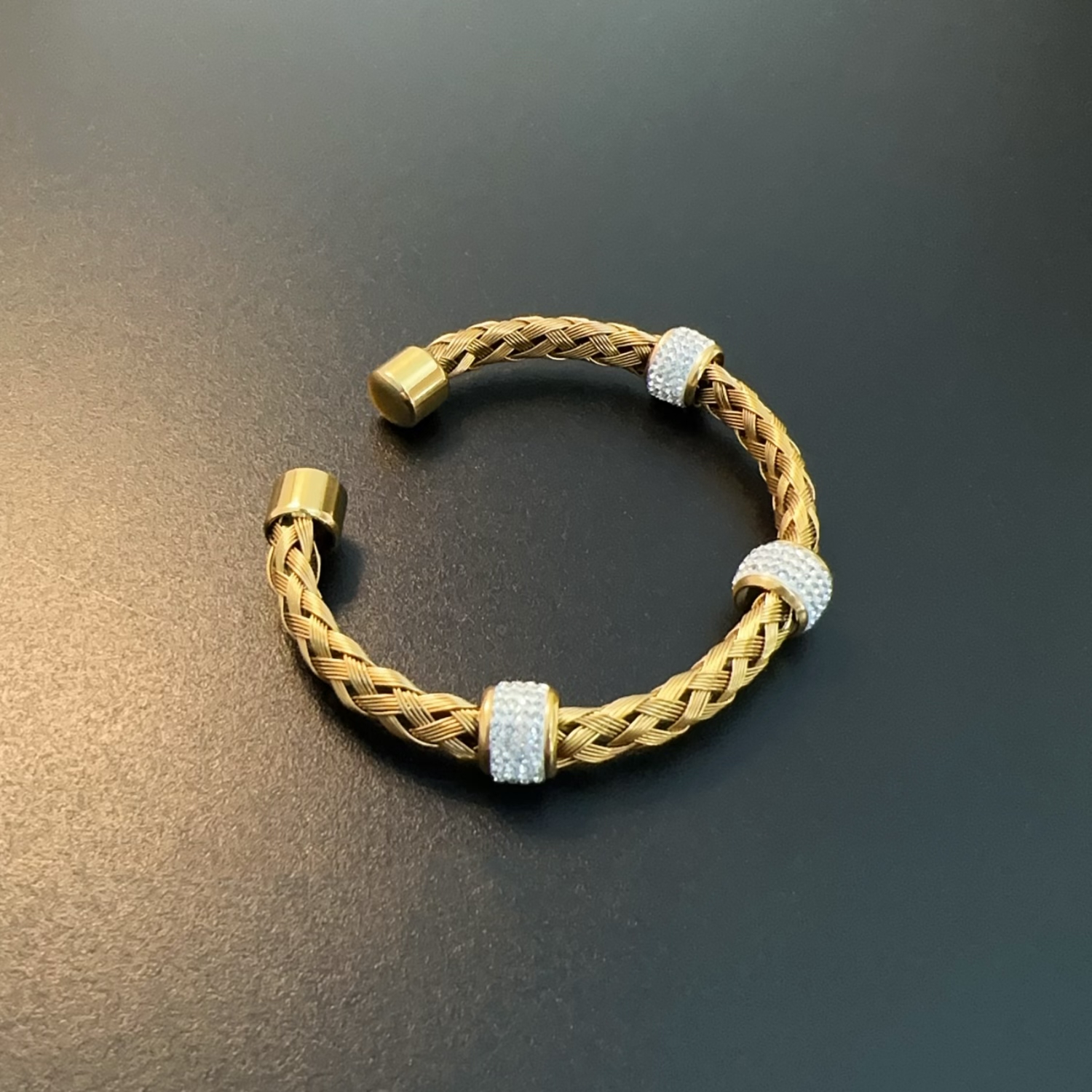 复古金色手镯可调节编织小众高级感手环vintage饰品