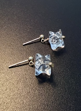 白水晶耳环925纯银项链百搭耳饰EDAgc 0354