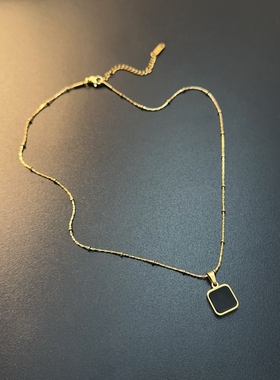 吊坠项链金黑色百搭通勤颈链短链可拆卸高级简约饰品