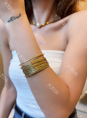 时尚手镯多层金色高级感手环