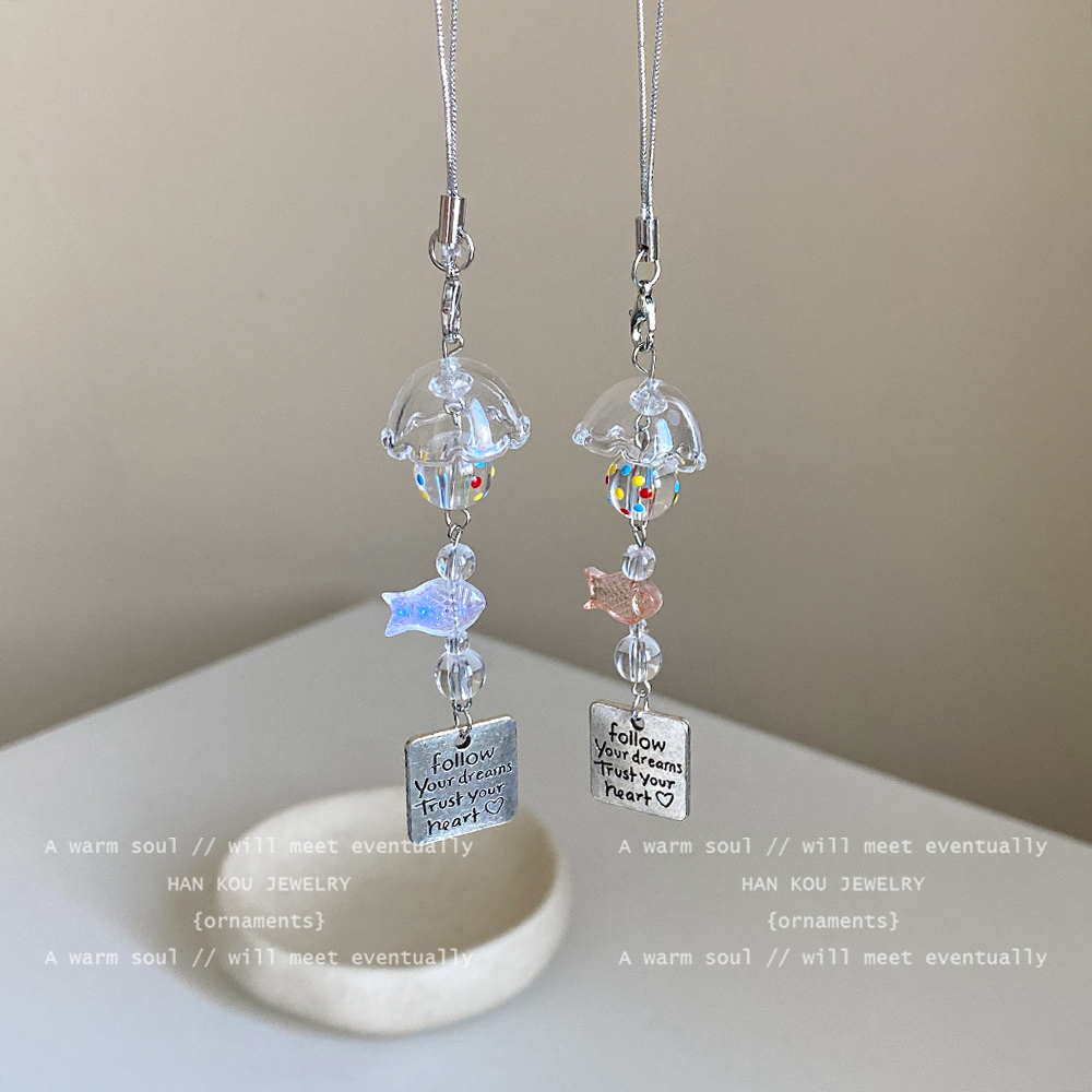 ins风金鱼风铃手机壳挂件ccd相机卡册装饰品钥匙扣包包挂饰送闺蜜
