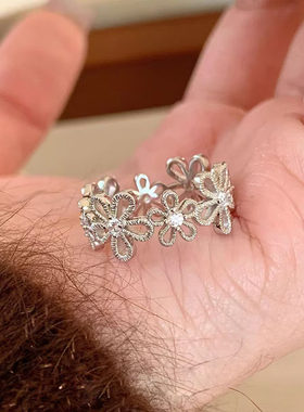 蕾丝花环戒指女生小众设计精致高级感甜美时尚送礼物食指戒指环