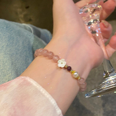 草莓晶桃花串珠手链女小众设计感闺蜜礼物2026新款 高级感手串饰品