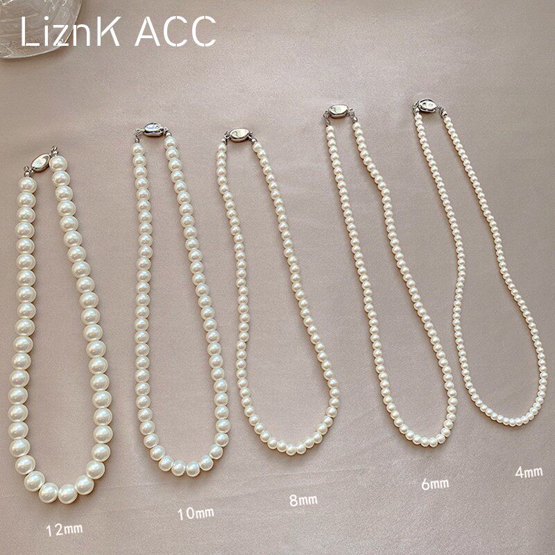 法式慵懒元宝扣玻璃珍珠项链女2024年新款爆款锁骨链高级感轻奢