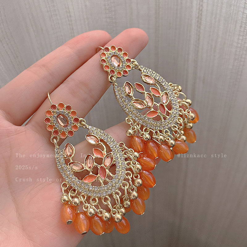 复古民族风耳环女高级感波西米亚度假风耳钉2025新款爆款耳坠耳饰