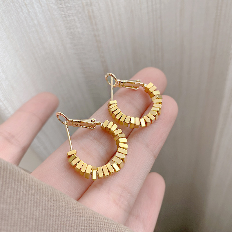 碎银几两耳圈女小众设计感ins耳环2024新款爆款轻奢高级轻奢耳饰