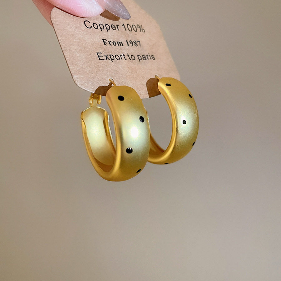 几何波点圆圈耳圈女2025新款爆款素圈耳钉轻奢小众高级感耳环耳饰