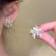 韩系爆闪银色珠珠花朵耳钉女款 清冷感小众独特高级感耳饰气质百搭