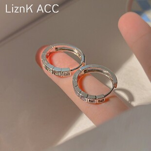 锆石圆圈耳环2022年新款 潮高级感轻奢小众气质耳圈女夏季