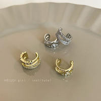 Cold style multi-layer zircon ear bone clips, light luxury and high-end earrings, a new 2024 bestseller without ear piercings thumbnail 7