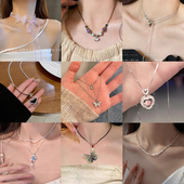 仿珍珠项链2025新款 爆款 高级感蝴蝶结锁骨链小众礼服颈链配饰清仓