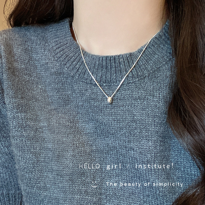 极简风水滴吊坠项链女2025新款爆款长款毛衣链百搭轻奢气质配饰品