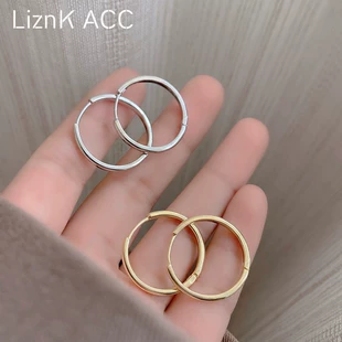 小众设计感高级圆圈耳环2022年新款 潮 s925银针几何简约耳圈女夏季