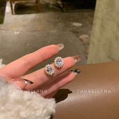 轻奢锆石椭圆鸽子蛋耳钉精致高级感小巧耳环今年新款 独特气质耳饰