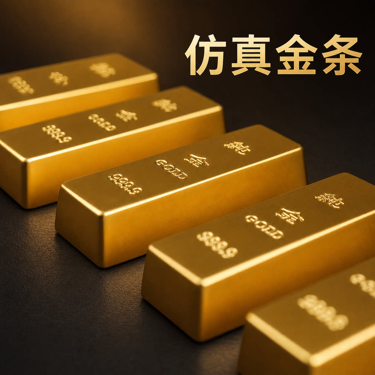 仿真金条空心塑料电镀摆件图片