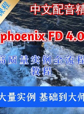 冲钻特价Phoenix FD中文火凤凰流体动力学特效视频教程大量案例5