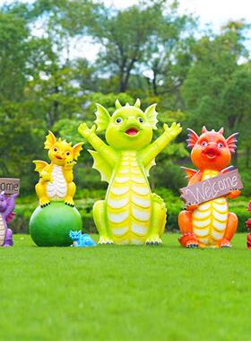 户外大型卡通恐龙玻璃钢雕塑园林游乐园商场公园景区动物座椅摆件
