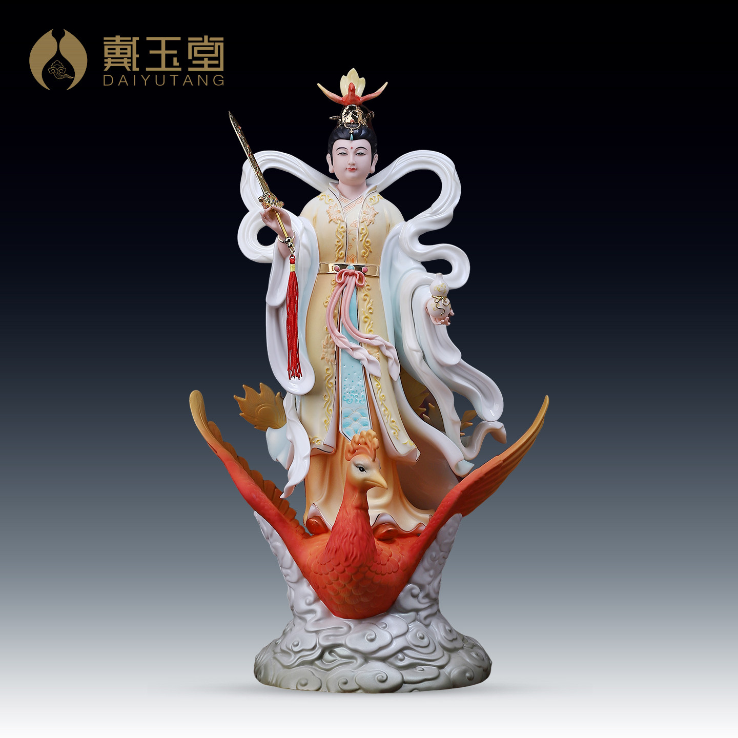 九天玄女娘娘像家用供奉陶瓷摆件