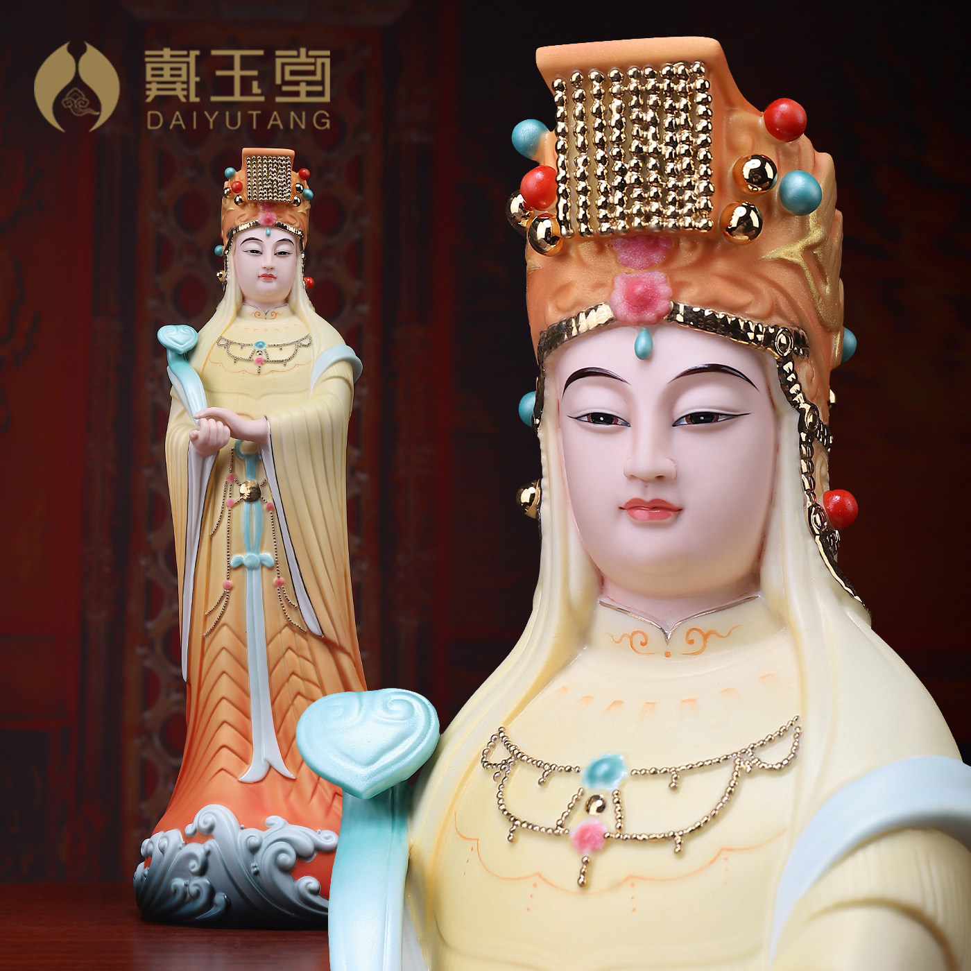 天后妈祖娘娘像家用供奉陶瓷摆件