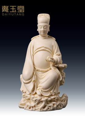 陶瓷坐岩文昌帝君像大师徐才提